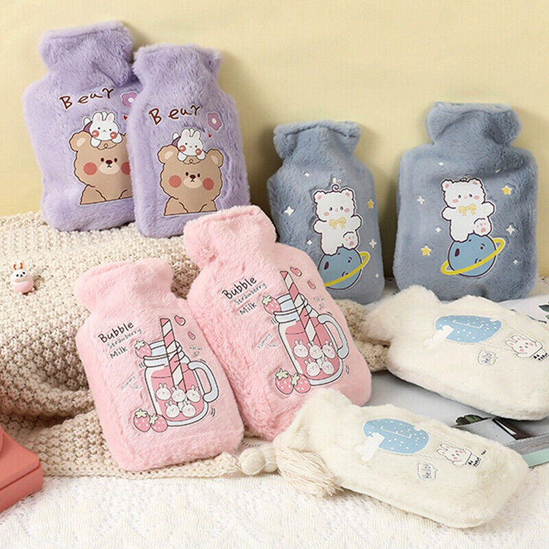 Cartoon Plush Rabbit Bear Hot Water Bottle Water Filling Small Warm Water Bag