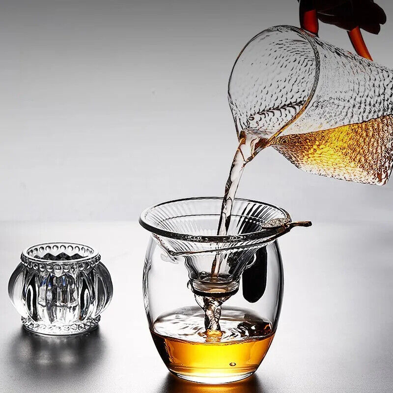 Tea Strainer Cup Thickened Glass Transparent Heat-Resistant Home Filter Infusers