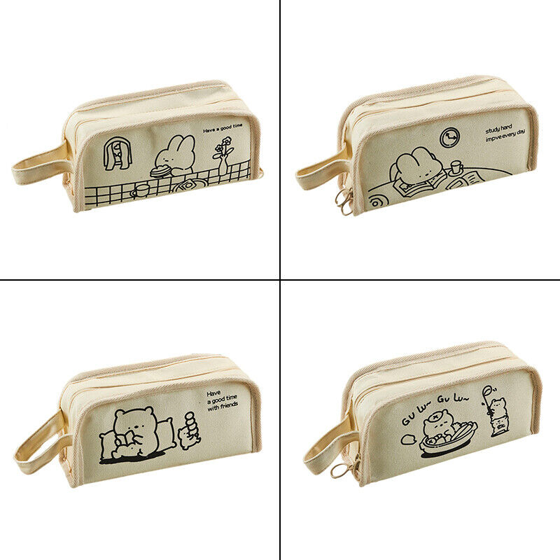 Cute Pencil Case Large Capacity Zipper School Stationery Organizer Pen Pouch Bag