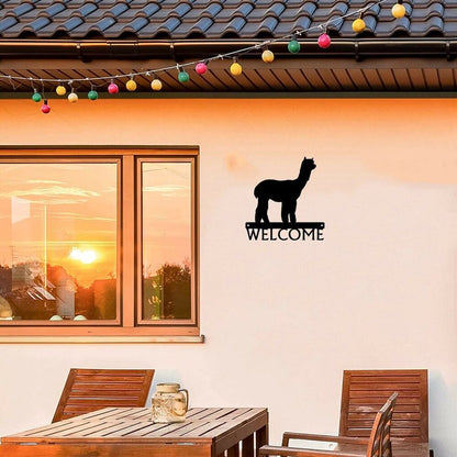 Alpaca Welcome Sign Pretty Artwork Wall Stickers Shape Decoration Pretty Artwork