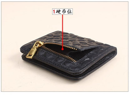 Genuine Leather Short Fashion Embossed Coins Purses Hasp Wallets 9*10*2 CM 1 PC