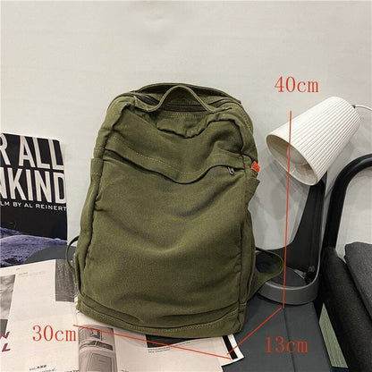 Women Backpack Canvas Rucksack Daypack School Bag for Unisex Book Bag