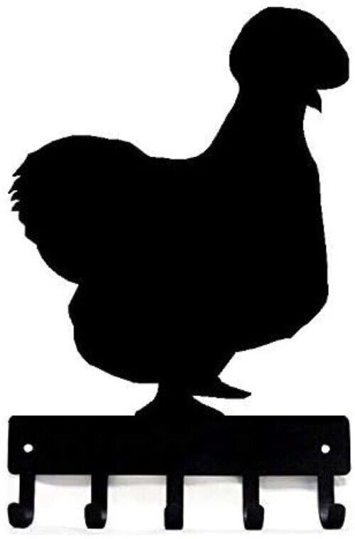 Silkie #1 Chicken Farm Key Rack - 6 inch Wide Metal Wall Art