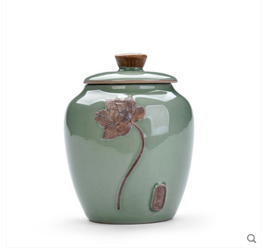 Exquisite Chinese Ceramic Tea Caddy Tea Canister Pot Sugar Coffee Bean Tea Jar
