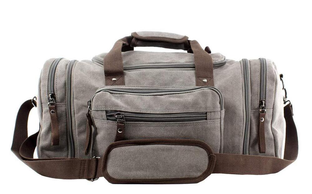 Jiao Miao Oversized Handbag Canvas Travel Tote One Size (Hardcode), Gery