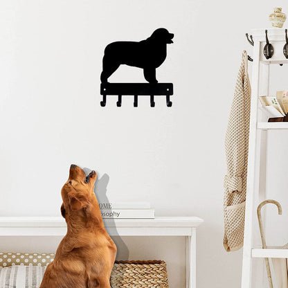 Newfoundland - Key Rack & Dog Leash Hanger - 9 inch /6 inch Wide Metal Wall Art
