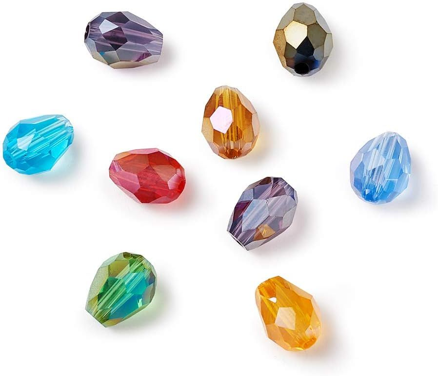 Craftdady 200Pcs 11-12x8mm Small, Random Mixed AB Color, Teardrop, 11~12x8mm