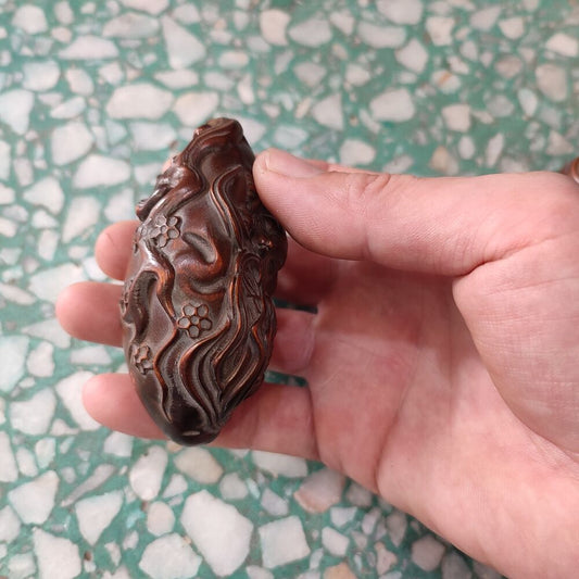 chinese wood appealing sculpture lowrie fox statue beautifully carved pendant
