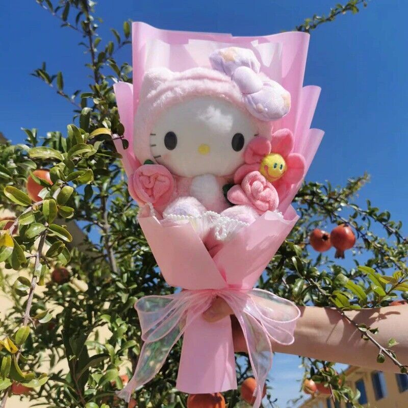 Flower Bouquet Melody Kuromi Kitty Sanrio Plush Valentines & Anniversary Wed
