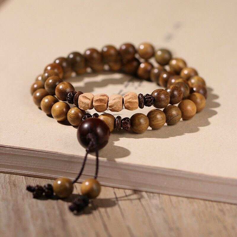 Old Material Green Sandalwood Buddha Bead Bracelet Sandalwood Bracelet