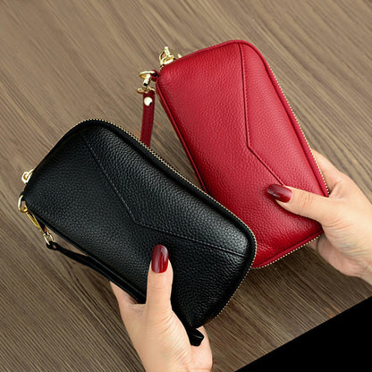 Wallet Genuine Leather Women Bags Purse Wedding Banquet Clutch Bag Solid