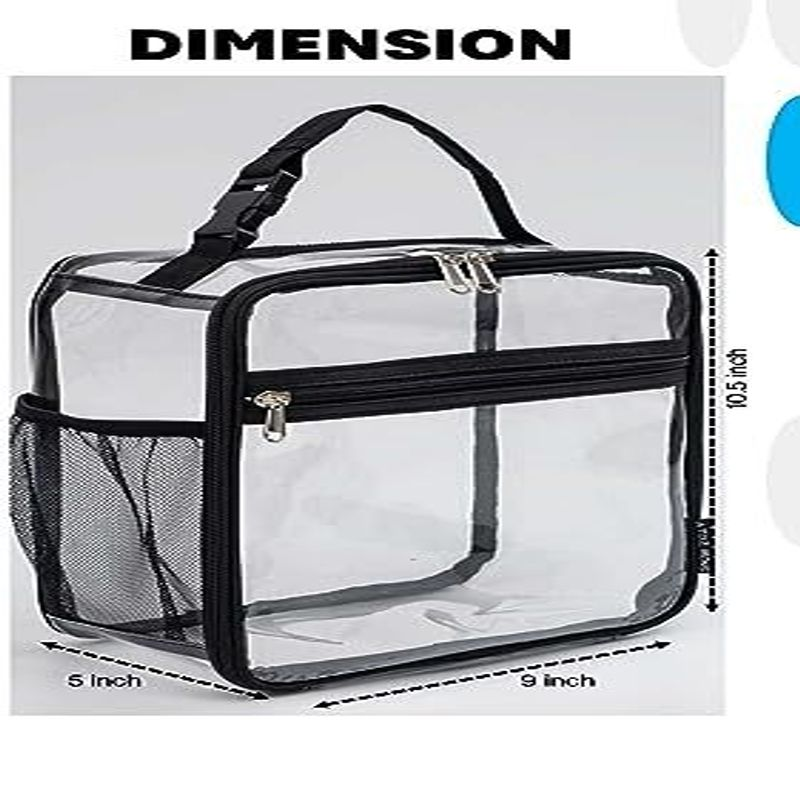 A.TO.Z.MONS Clear Lunch Bag, Box transparent bag Stadium Black