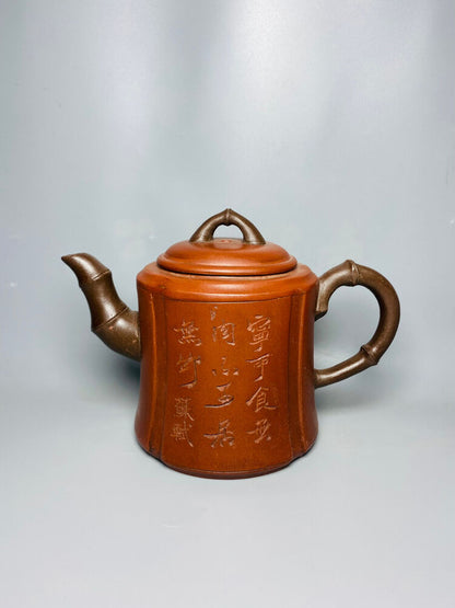 Chinese Yixing Zisha Clay Handmade Exquisite Teapot（高竹节壶 底款 李茂林 ）