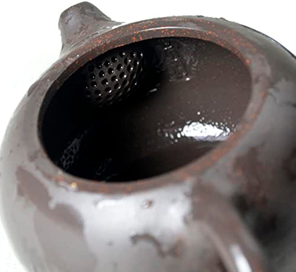 Chinese Yixing Clay Teapot 6.7Oz Handmade Xishi Zisha Tea Pot Black Gold Sand