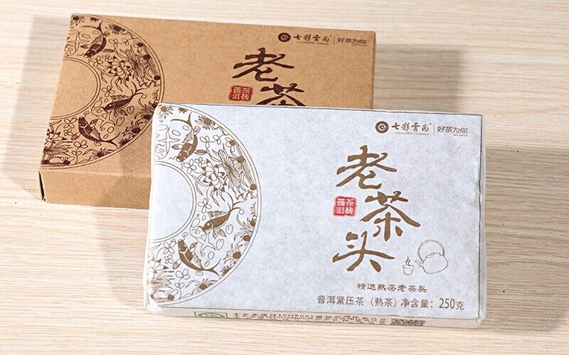 2017 Colourful Yunnan Menghai Lao Cha Tou Nugget Shu Ripe Pu Erh Puer Brick 250g
