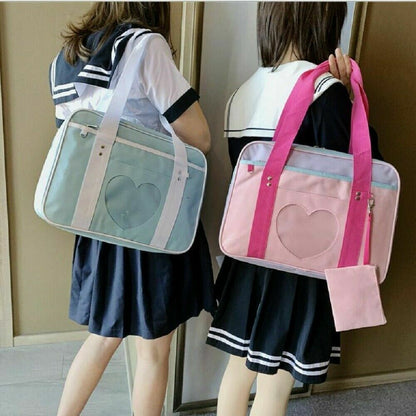 Women Girl Lolita Handbag Japanese High School JK Uniform Shoulder Bag Travel #