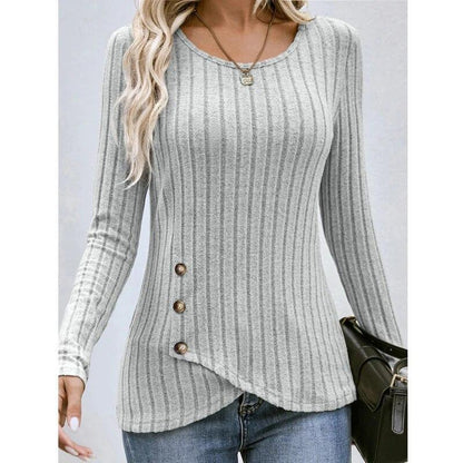US Womens Long Sleeve T Shirt Blouse Ladies Autumn Plain Pullover Tops Plus Size