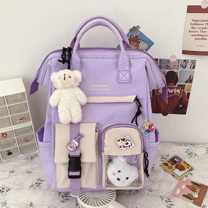Purple Backpack Women Waterproof Fancy High School Bag Teenagers Travel Rucksack