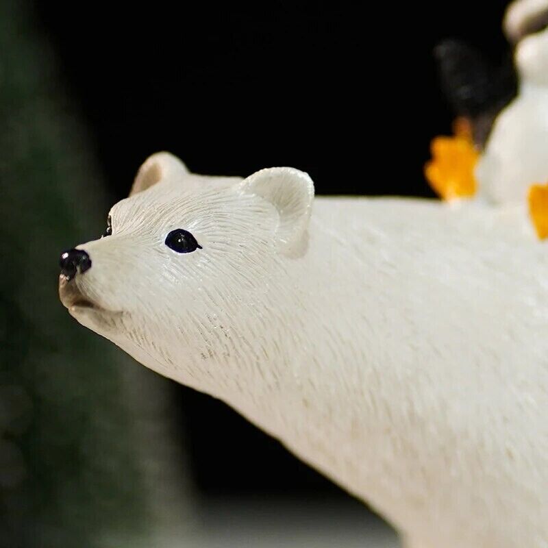 Christmas Ornament Resin Santa Claus Riding Polar Bear Statue Decor 25x11x23.5cm