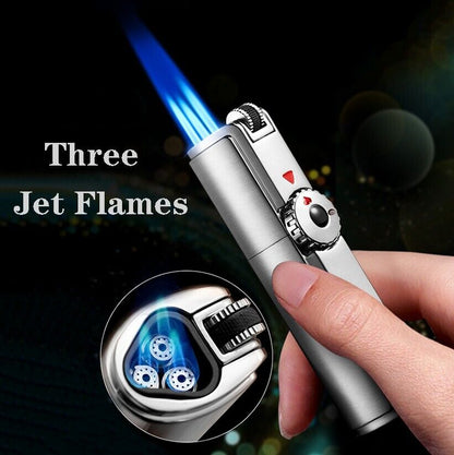 Metal Torch Lighter Granite Single Triple Jet Turbo Gas Spray Gun Cigar Gadgets