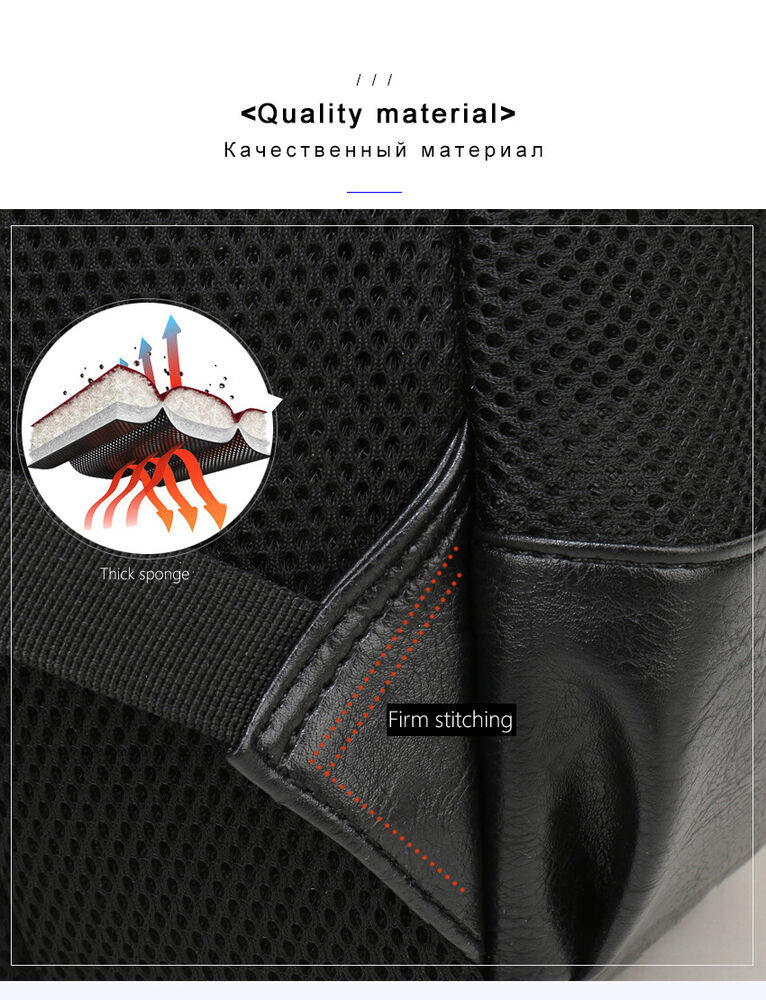 Men Backpack Leather School Backpack Bag Travel Bag Leather Book Bag Male