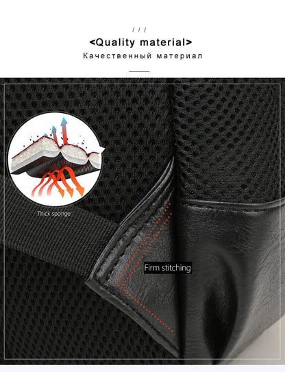 Men Backpack Leather School Backpack Bag Travel Bag Leather Book Bag Male