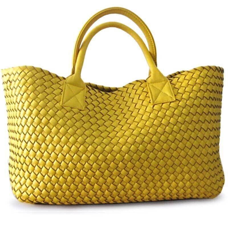 Woven Handbags Women Weave Hand Shoulder Lady Shopping Basket Bag