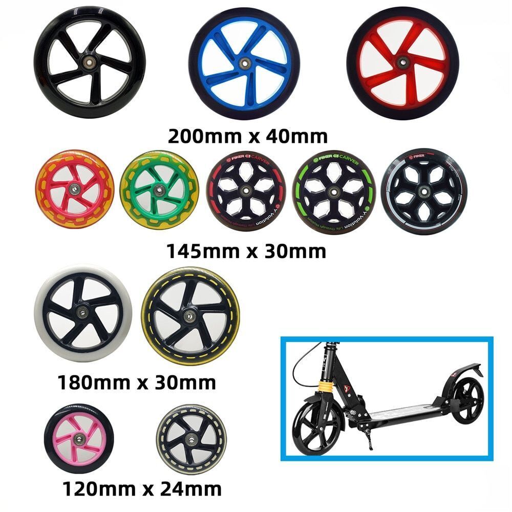 1pc 200/180/175/145/120/40/30/24mm Scooter Skating Wheel Tire PU Skateboard 12 V