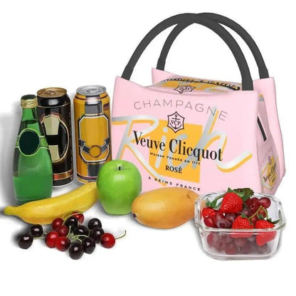 Custom Clicquot Champagne Lunch Bags Men Women VCP Warm Cooler Insulated Lunch B