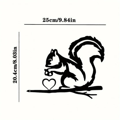 Add a Touch of Whimsy to Outdoor Space with Metal Big Tail Squirrel Wall Art