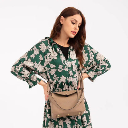 Pillow Handbags Tote Bag Women Golden Lock Soft Cow Genuine Shoulder Crossbody