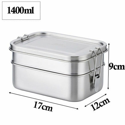 Lunch Container Stainless Steel Food Snack Storage Boxes Eco-friendly Rectangle