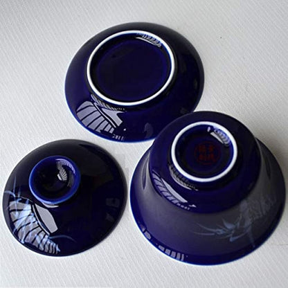 Gaiwan 5oz/150ml Blue White Porcelain Sancai Teacups Rich Peony Tureen Lid bowl