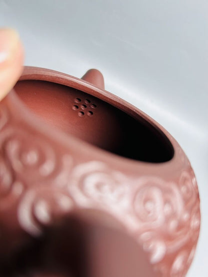 Vintage Chinese Yixing Purple Clay Teapot Zisha Ceramic Carving Dragon Teaware
