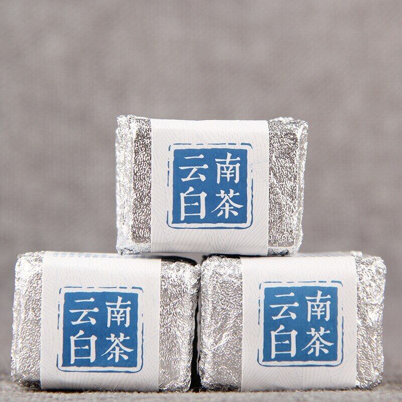 2023 Mini Yunnan Chinese White Tea Bai Cha Tea Small Cake 4 pieces*5g/bag 100g