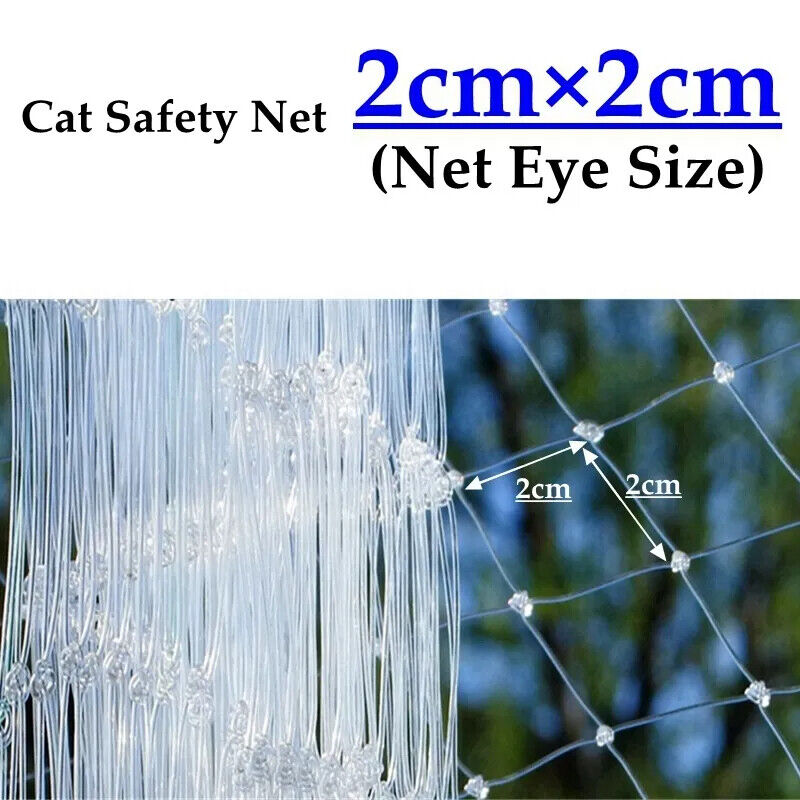 Cat Safety Net Nylon 2x2cm Hole Screen Home Balcony Pets Fall Protection Netting