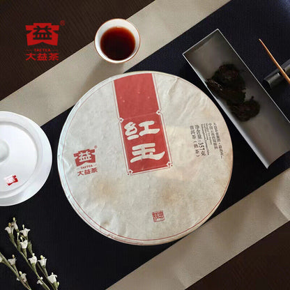 357g TAETEA Red Jade Menghai Dayi Hong Yu Pu-erh Tea Cake Ripe Puer Pu'er