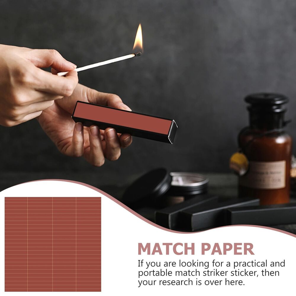 Matchstick Striker 2 Set Adhesive Flame Paper Match Stickers Craft DIY Accessory
