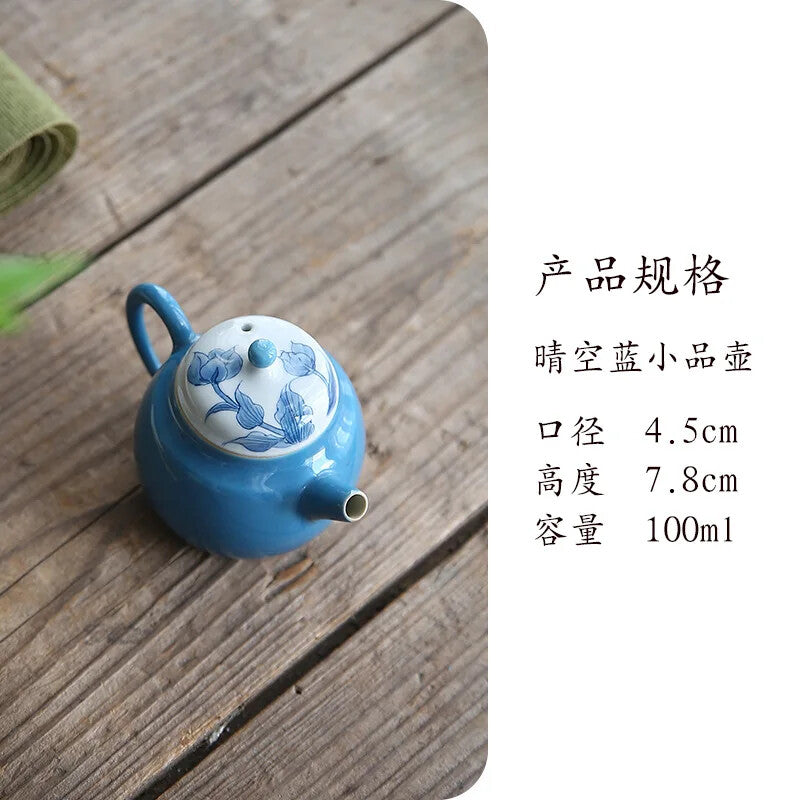 Tea Pot,Blue Glaze,Japanese Teapot,Portable Travel Infusers,Samovar Chines Set