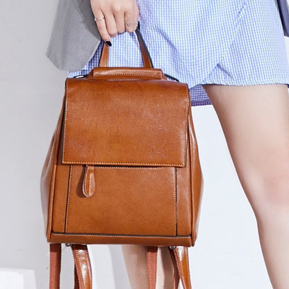 Genuine Leather Backpack Rucksack Crossbody Travel Shoulder Bag 23*11*27CM Green