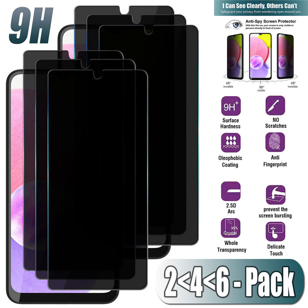 For Samsung Galaxy A03s / SM-A037F Privacy Tempered Glass Black Screen Protector