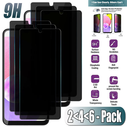 For Samsung Galaxy A03s / SM-A037F Privacy Tempered Glass Black Screen Protector