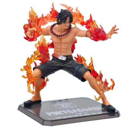 Anime One Piece Portgas D Ace Battle Fire PVC Action Figures Collectible Model