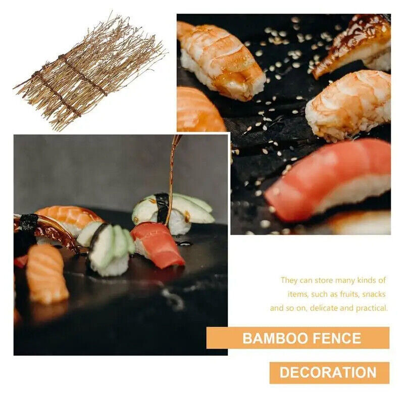 Plates Decor 3Pcs Bamboo Fence Sushi Sashimi Japanese Tray Decorations Landscape