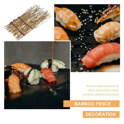 Plates Decor 3Pcs Bamboo Fence Sushi Sashimi Japanese Tray Decorations Landscape