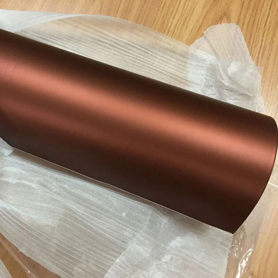 Car Stickers PVC Film Metallic Brown Vinyl Chrome Matte Wraps Decals 10~60x152cm