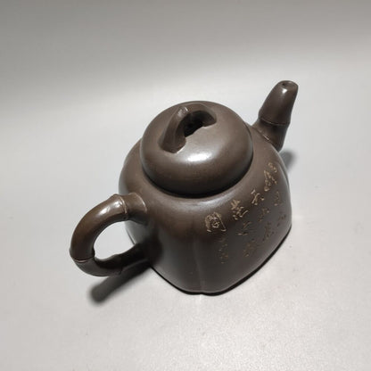 Vintage Chinese Yixing Purple Clay Teapot Zisha Ceremony Ceramic Bamboo Teaware