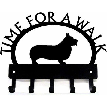 Corgi Time for A Walk Key Rack Wall Mounted Hook Up Pretty Artwork Wall Stickers