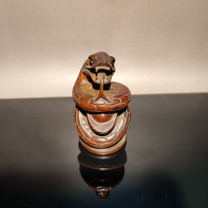 sculpture carving home decor living room wood carvings wooden scary snake statue