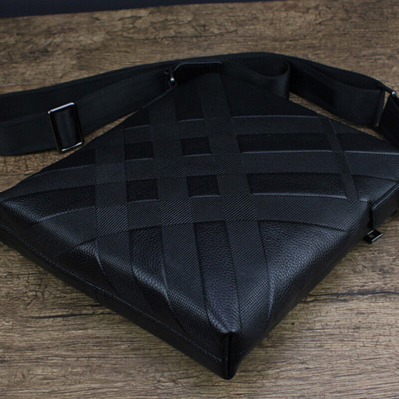 100% Genuine Leather Men's Embossing Business 8" Sling Shoulder/Messenger Bag